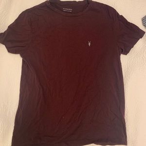All saints crew neck maroon T-shirt